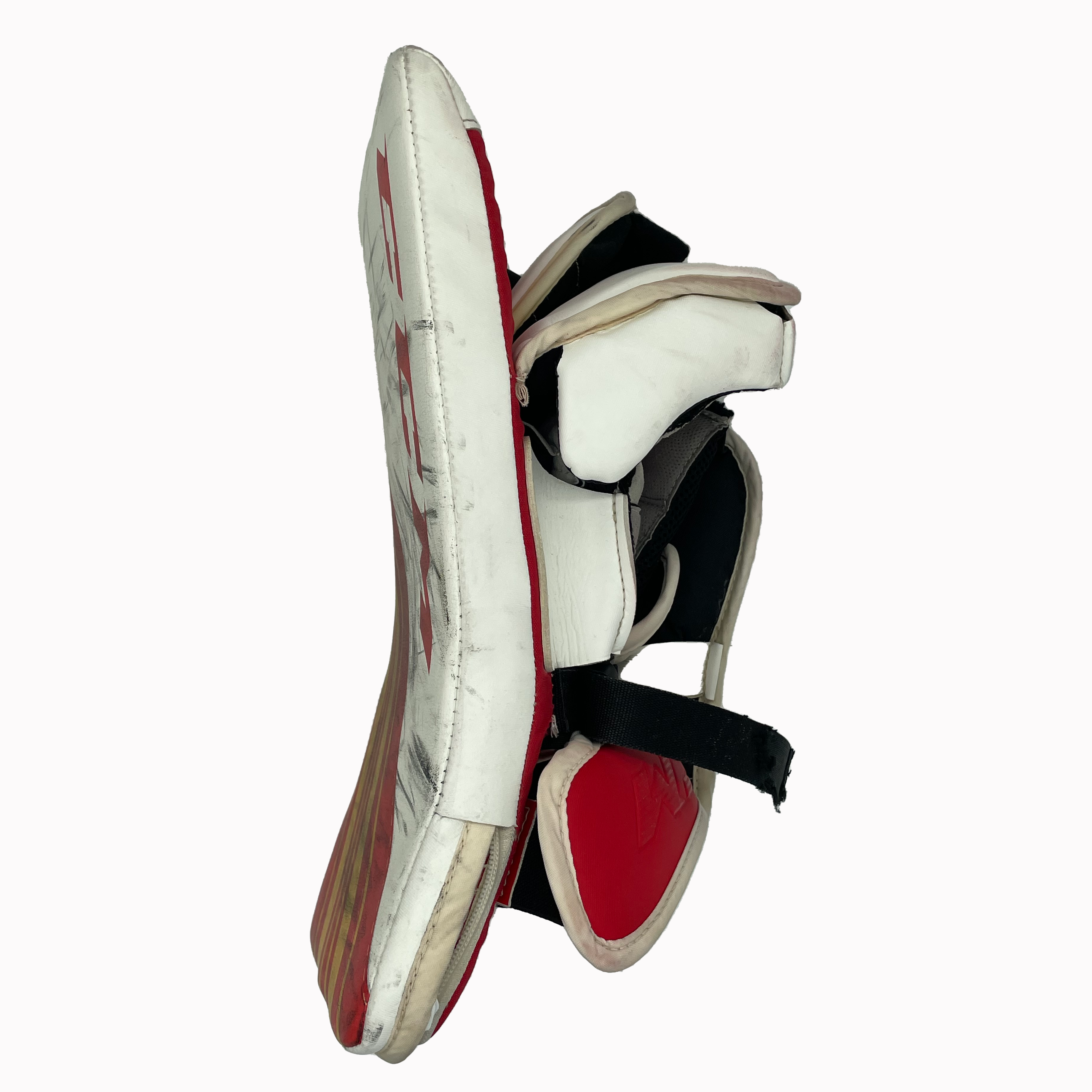 CCM Extreme Flex 5 - Ensemble de gardien de but Pro Stock d'occasion (blanc/rouge/jaune)